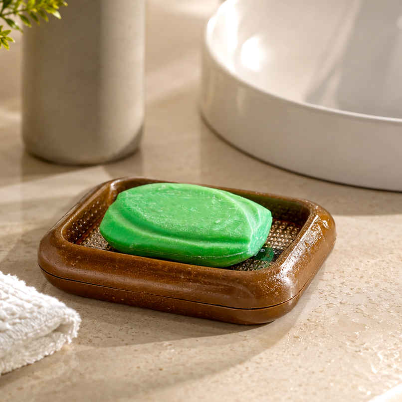 Nayasa Lumina Plastic Soap Case | Holder for Bathroom | Brown Nayasa Lumina Plastic Soap Case | Holder for Bathroom | Brown