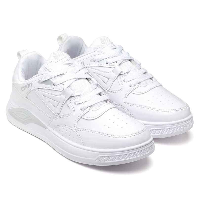 Asian Men s Moscow-01 Full White Sneakers | UK-10