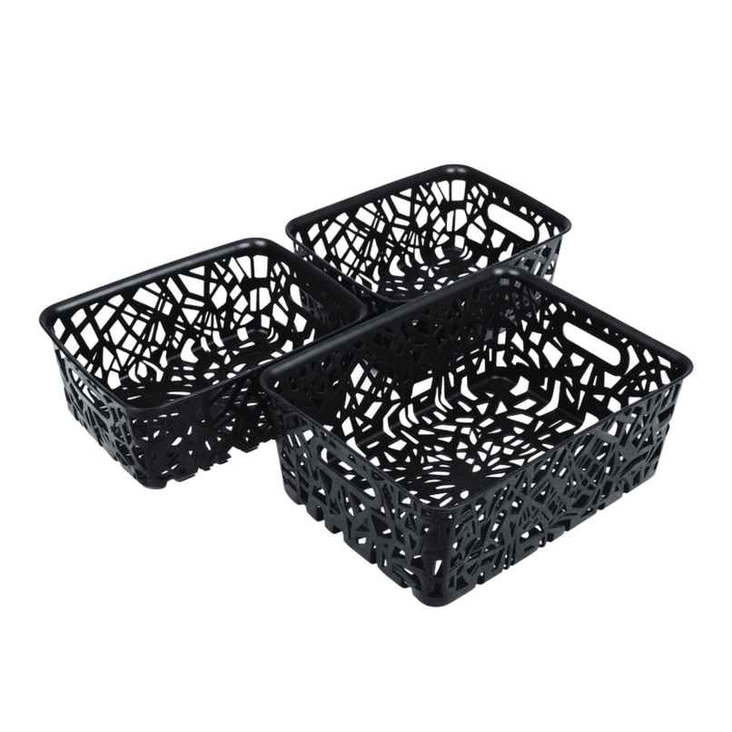 FLAIR Zig Zag Basket Set without Lid | Brown