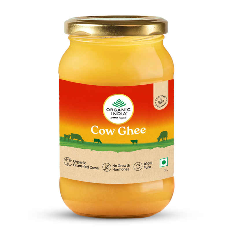 A Tata Product - Organic India Pure Cow Ghee | Glass Bottle | Sourced From Organically Fed Cows