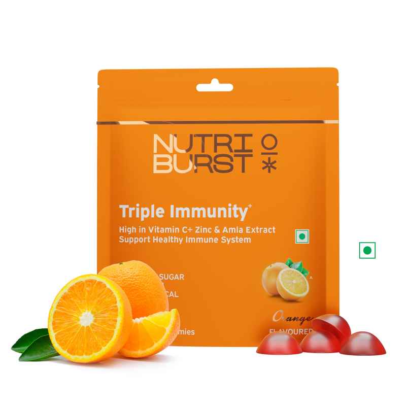 Nutriburst Triple Immunity Gummies With Vitamin C, Amla & Zinc