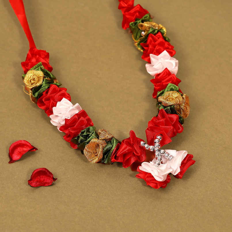 Mayyur Pooja Mala - Red | 12 Inch