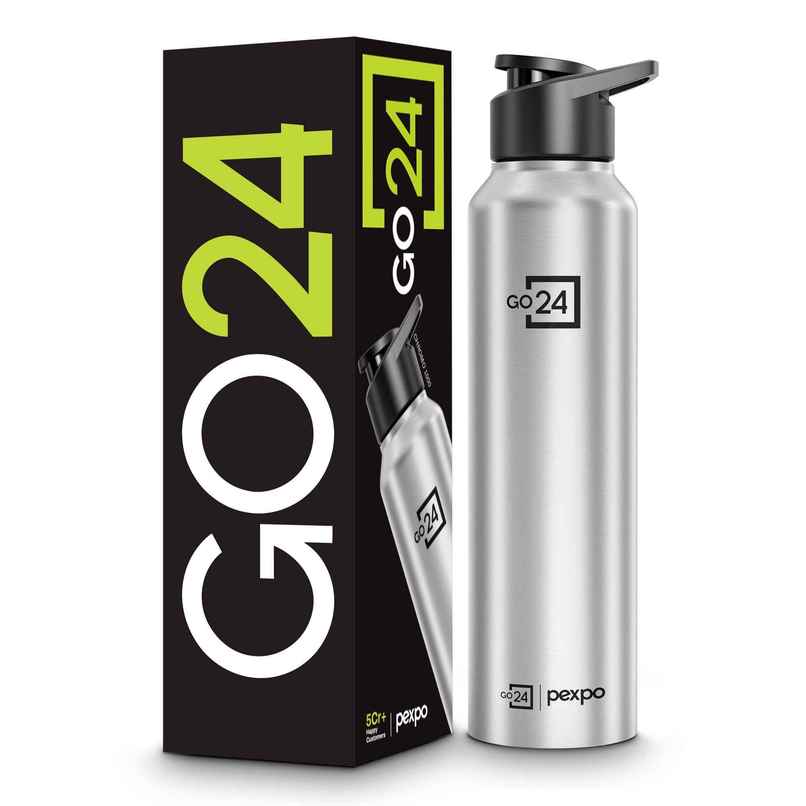 Go24 | Pexpo Chromo Sports And Hiking Stainless Steel Water Bottle | 1 L