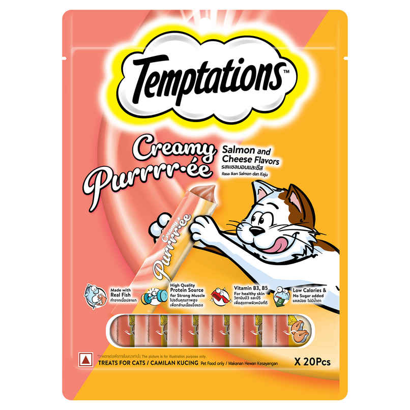 Temptations | Creamy Pure Cat Treats | Salmon & Cheese Temptations | Creamy Pure Cat Treats | Salmon & Cheese