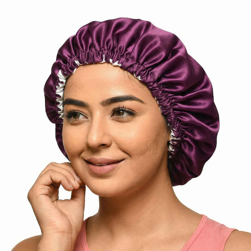 Kloy Satin Silk Hair Bonnet with Scrunchie | Anti-Frizz Sleep Cap for Hair Protection