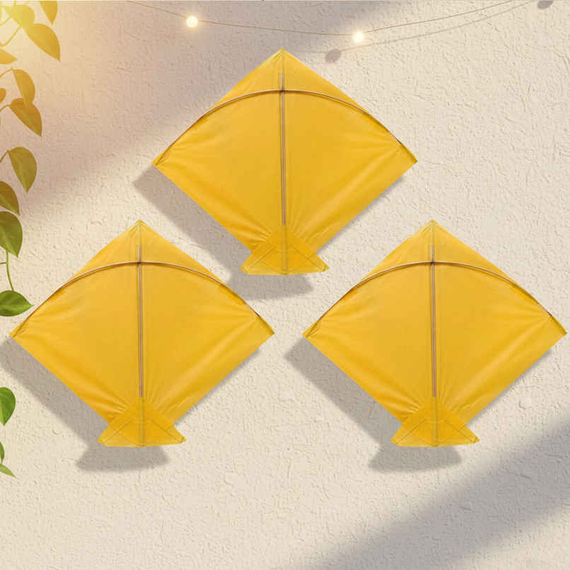 Paper Kite | Yellow | Pack of 3 | Patang | Samsidhi Paper Kite | Yellow | Pack of 3 | Patang | Samsidhi