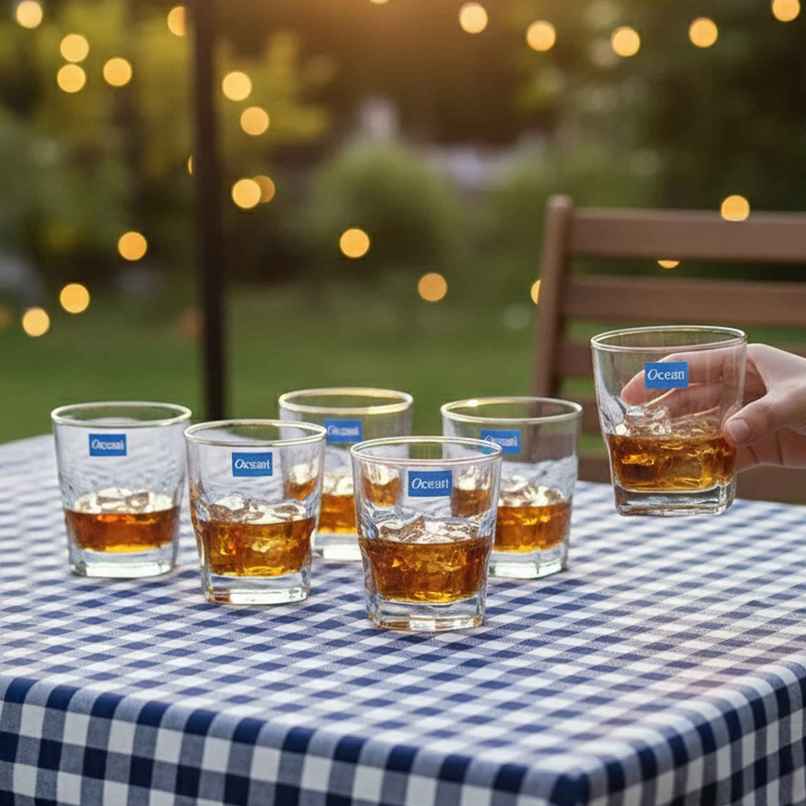 Plaza Whisky Glass Set | 295 ml | 6 pcs | Premium Glassware | Ocean Glassware