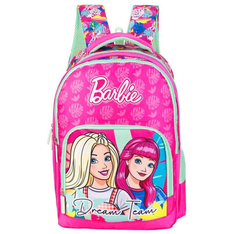 Striders Barbie Stylish School Bag 16 Inch Pink Girls Backpack with Spacious Compartments