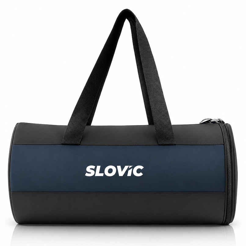 Slovic 20L Polyester Gym Bag with Separate Shoe Compartment & Adjustable Straps| Black, Blue