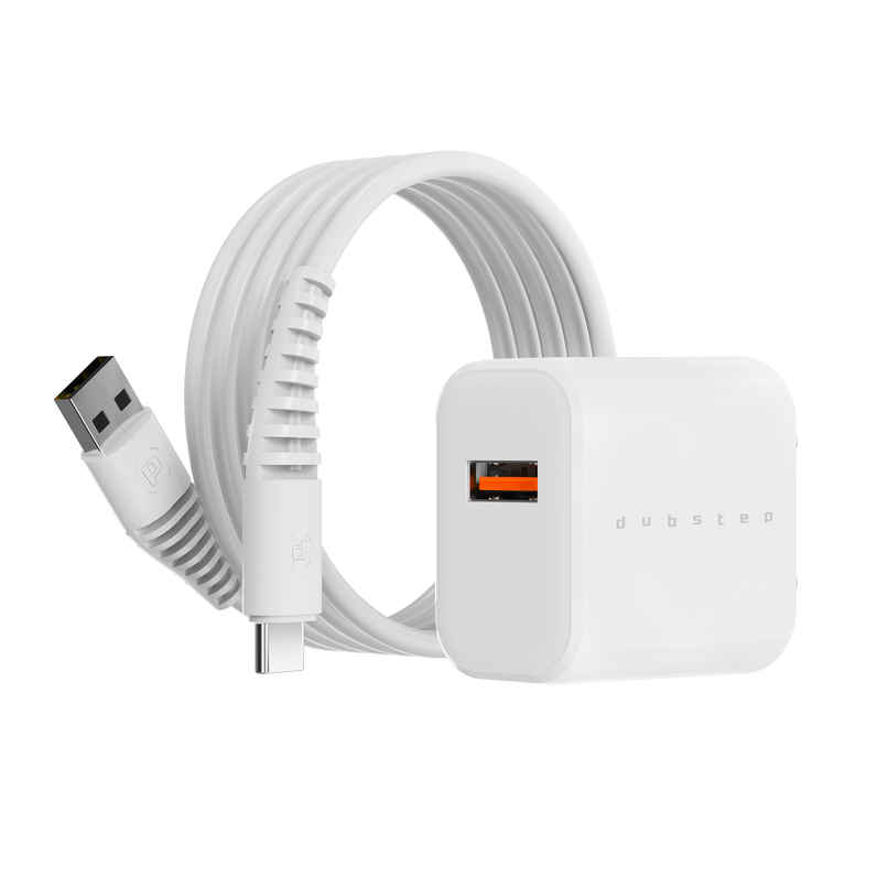 Dubstep Sprint 12W 2.4A Fast Charging Adapter With Cable (Usb-A To Type-C )