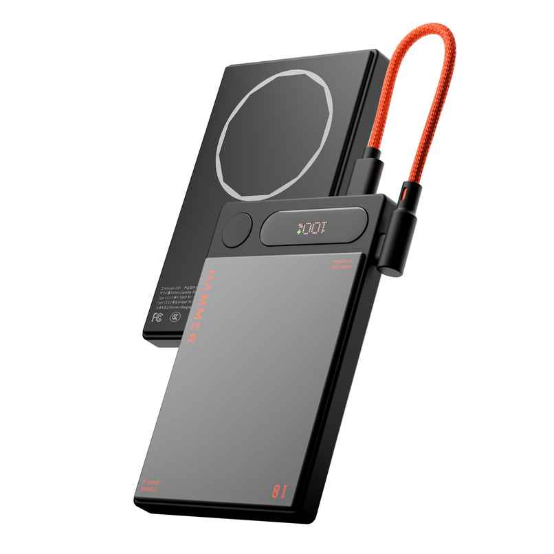 Hammer 10000mAh MagSafe Power Bank | 15W Wireless Charging (MagSafe & Qi) | 22.5W PD/PPS Fast Charging