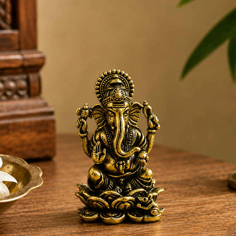 Pure Brass Ganesha Idol | Estoria Collective Pure Brass Ganesha Idol | Estoria Collective