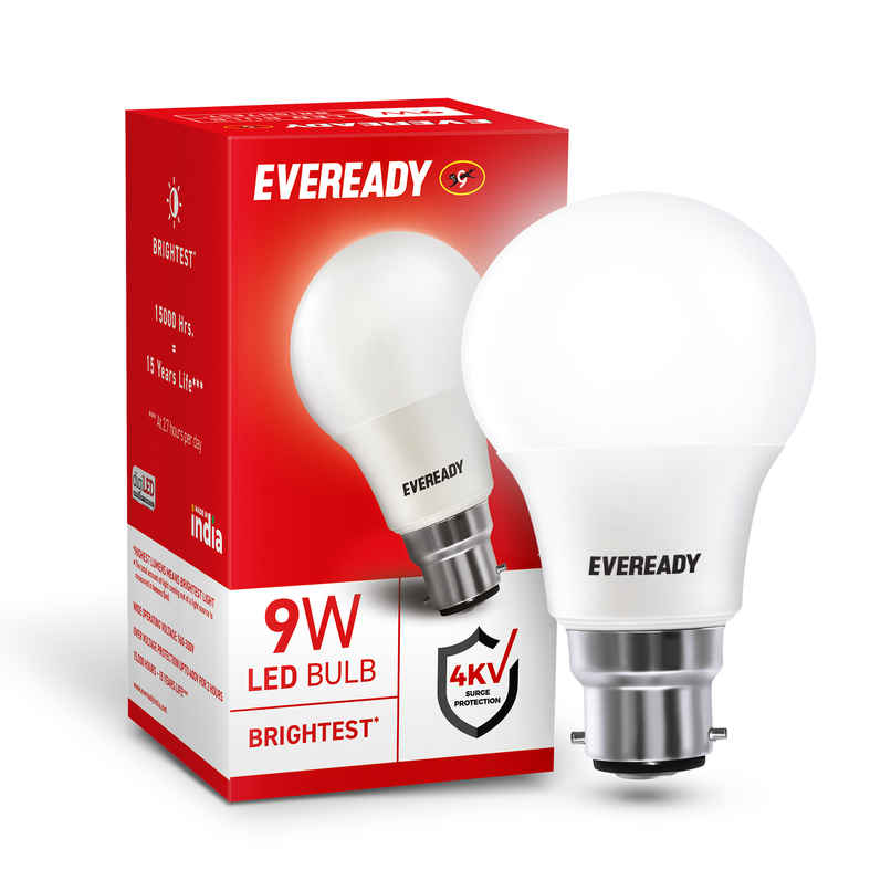 Eveready 9W LED Bulb, Cool Day Light | 6500K, B22 Base, 4kV Surge Protection, Long-Lasting Durability Eveready 9W LED Bulb, Cool Day Light | 6500K, B22 Base, 4kV Surge Protection, Long-Lasting Durability