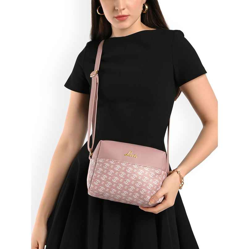 Lavie Women's Mono Ll Senna Box Crossbody Sling Bag | Ladies Purse Handbag | Pink