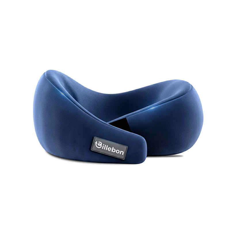 Billebon Gel Infused Memory Foam Neck Pillow with Adjustable Velcro Straps for Support Navy Blue Billebon Gel Infused Memory Foam Neck Pillow with Adjustable Velcro Straps for Support Navy Blue