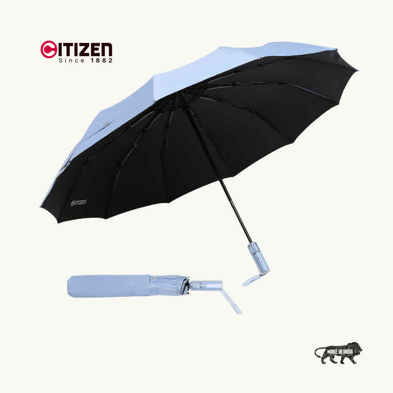 Citizen 23 5x12 3 Fold Auto Open Close Umbrella Glass Handle Baby Blue Citizen 23 5x12 3 Fold Auto Open Close Umbrella Glass Handle Baby Blue