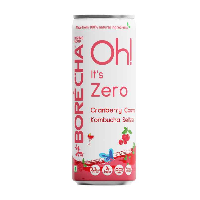 Borecha Cranberry Cosmo Zero Sugar Kombucha Seltzer