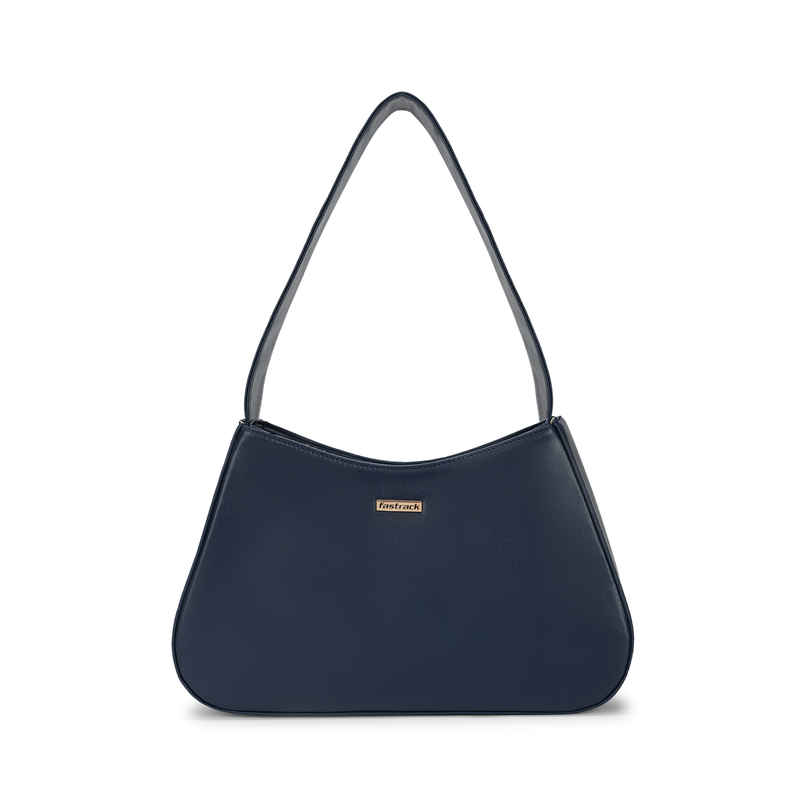 Fastrack Solid Baguette Shoulder Bag for Women | Navy