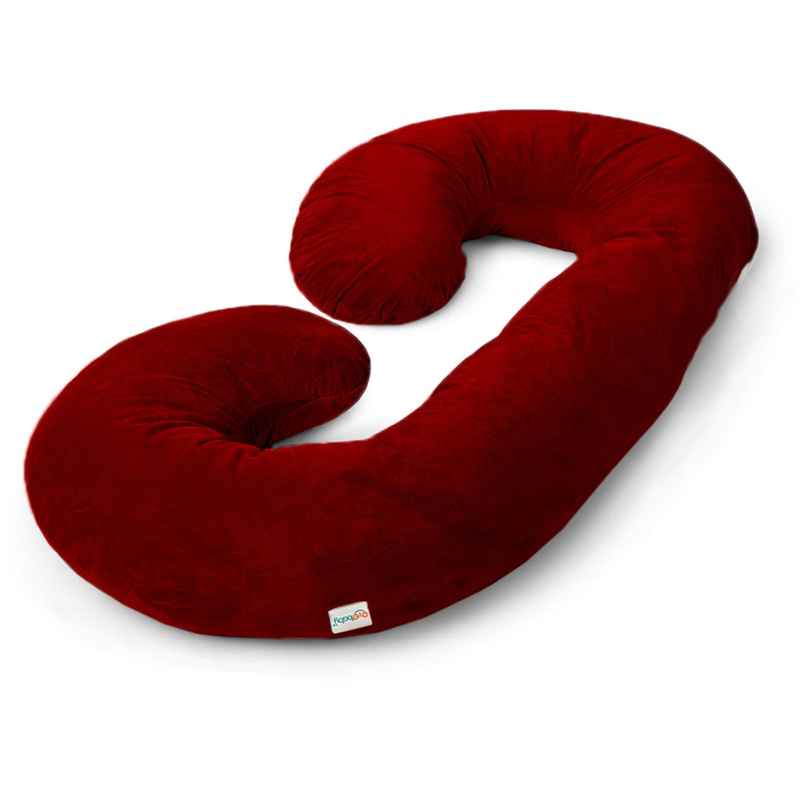 Oyo Baby C Shaped Pregnancy Pillow For Sleeping, Washable Premium Velvet Cover Maroon Oyo Baby C Shaped Pregnancy Pillow For Sleeping, Washable Premium Velvet Cover Maroon