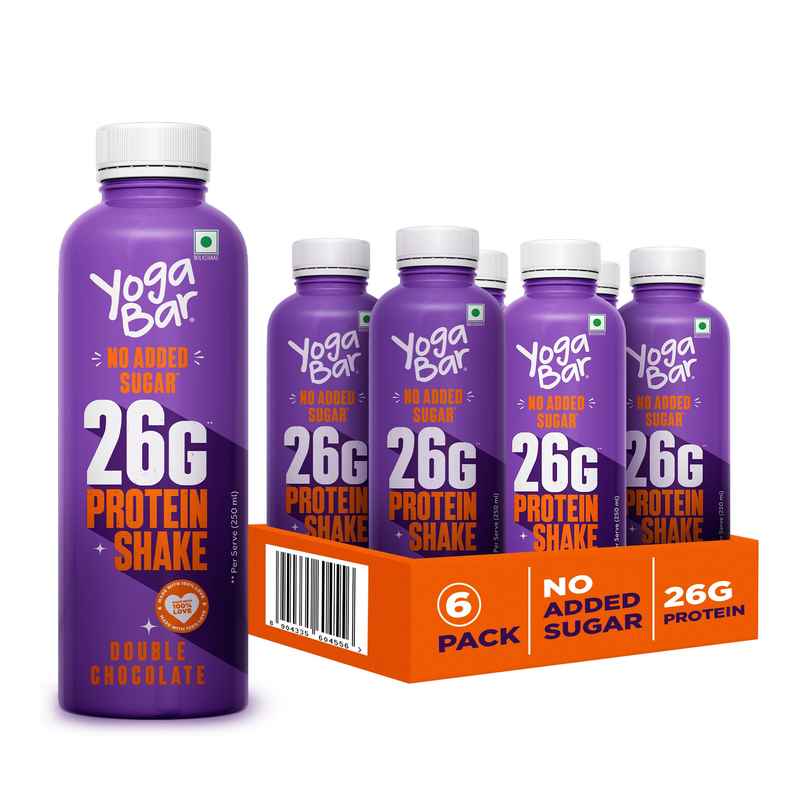 Yoga Bar 26G Protein Shake Double Chocolate | Pack Of 6 Yoga Bar 26G Protein Shake Double Chocolate | Pack Of 6