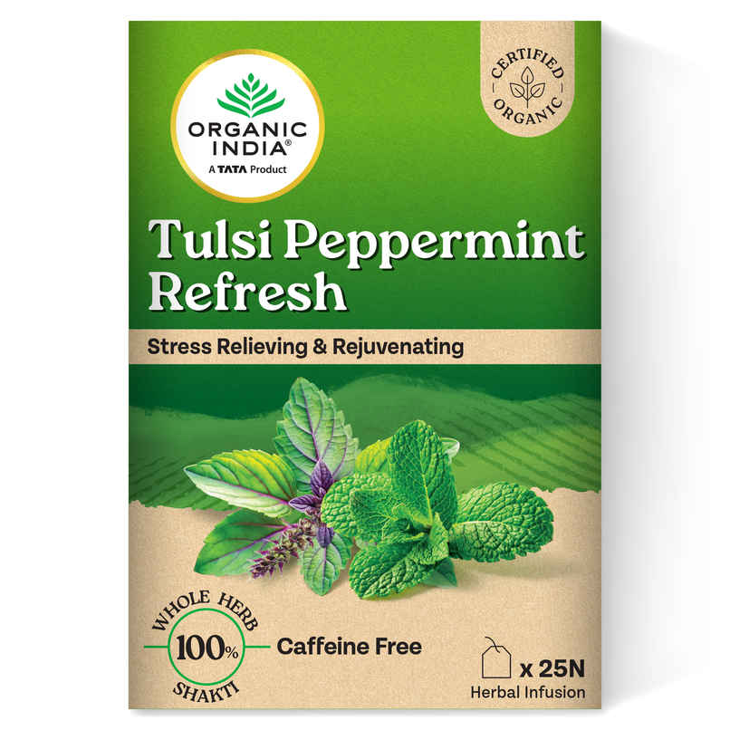 Organic India Tulsi Peppermint Refresh Herbal Infusion Bags Organic India Tulsi Peppermint Refresh Herbal Infusion Bags