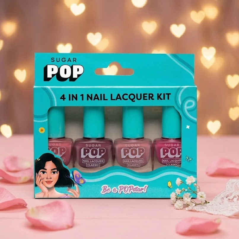 SUGAR POP 4 in 1 Nail Lacquer Kit | 01 Nude Nectar | Long-Lasting Shine