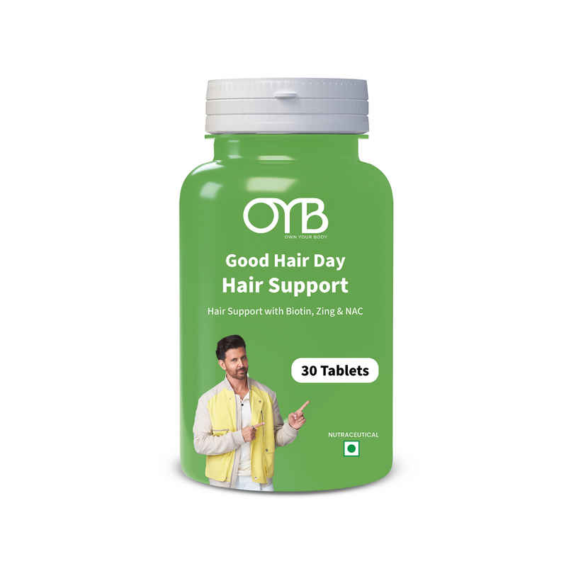 OYB Hair, Skin & Nail Support with Biotin, Zinc & NAC for Hair Growth | 30 Tablets OYB Hair, Skin & Nail Support with Biotin, Zinc & NAC for Hair Growth | 30 Tablets