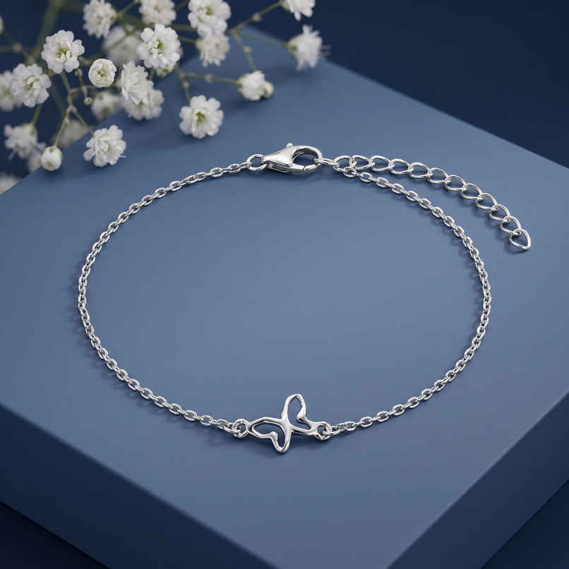 GIVA Silver Butterfly Bracelet