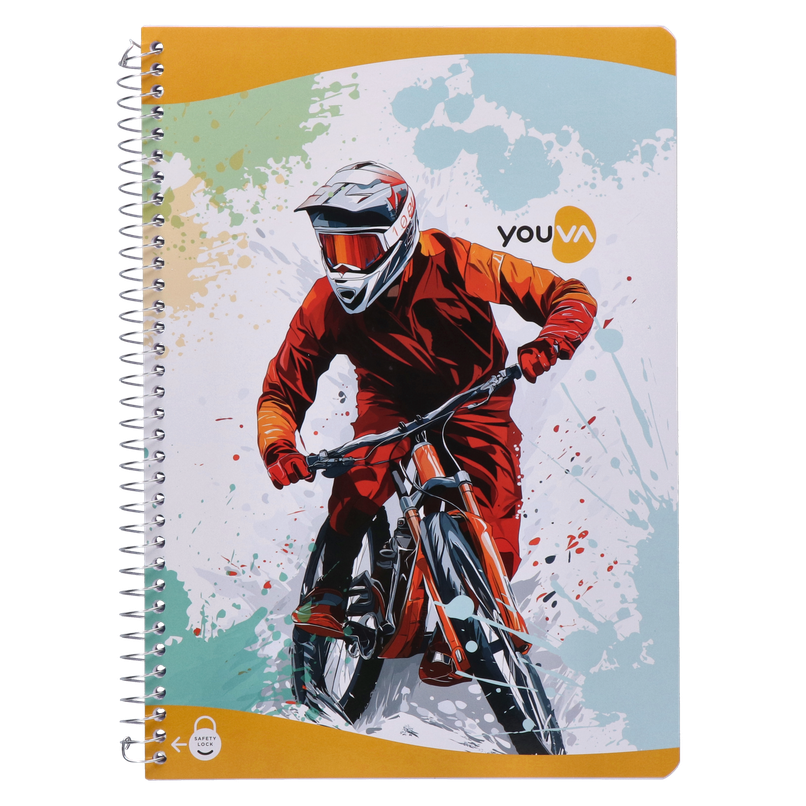 Navneet Youva Spiral Bound Unruled Long Notebook | 300 Pages | A4 size | Design & Colour May Vary