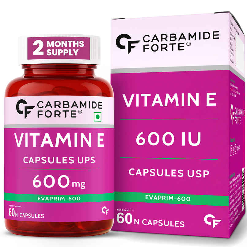 Carbamide Forte 600 mg Vitamin E Capsules for Face and Hair Vitamin E Oil - 60 Capsules Carbamide Forte 600 mg Vitamin E Capsules for Face and Hair Vitamin E Oil - 60 Capsules