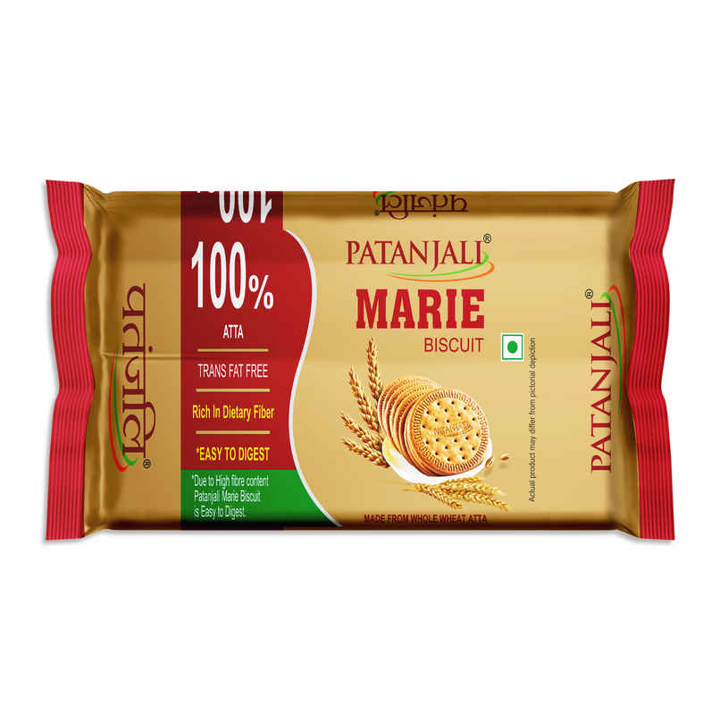 Patanjali Marie Biscuit - Whole Wheat No Maida Crispy Tea Biscuits
