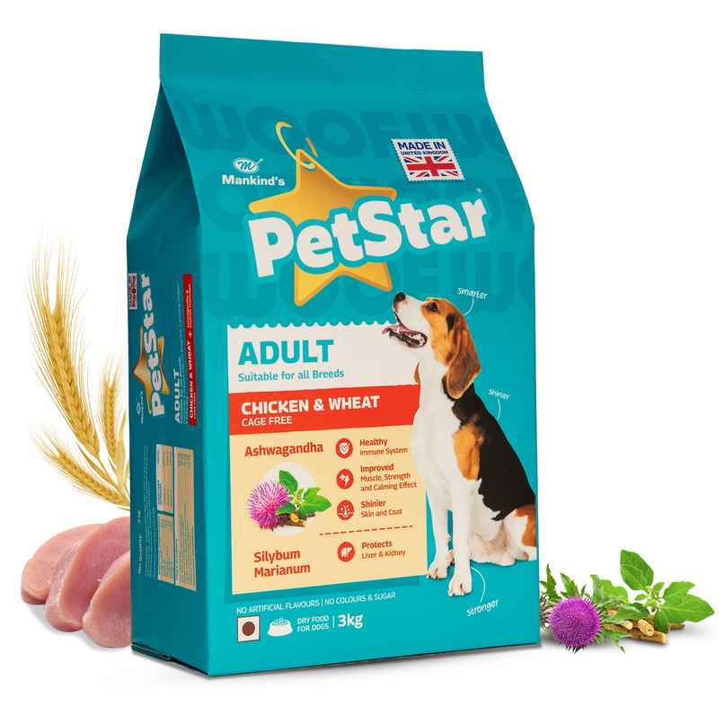 Petstar Adult Dry Dog FOOD | Chicken Flavour - Power Of 20+ Ingredients