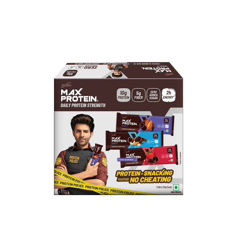 RiteBite Max Protein 10g Protein Bar Daily Assorted (Pack Of 6)