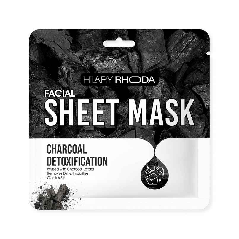 Hilary Rhoda Charcoal Detoxification Sheet Mask | Infused with Charcoal | For All Skin Types