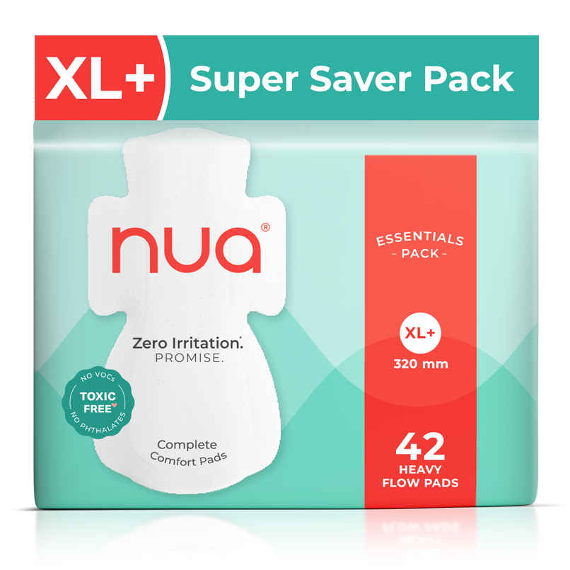 Nua Complete Comfort Sanitary Pads for Heavy Flow | XL+