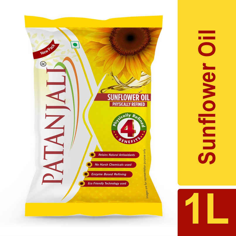 Patanjali Fortified Sunflower Oil Polypack