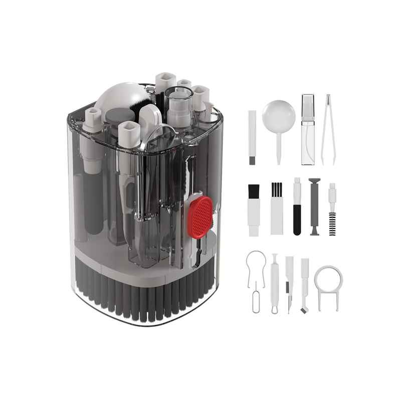 Portronics Clean T 21 in 1 Smart Multifunctional Gadget Cleaning Kit for Laptops, Smartphones, Keyboard, Earbuds, Earphone, Camera Lens, Mist Spray, Air Blower, Long Brush, Key Puller - White