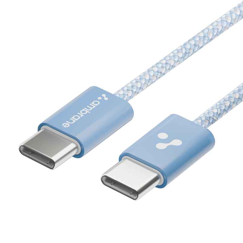 Ambrane 60W TypeC to TypeC 1.2M Fast Charging Cable for Android, IOS & Other Devices, ABCC-60 Blue Ambrane 60W TypeC to TypeC 1.2M Fast Charging Cable for Android, IOS & Other Devices, ABCC-60 Blue
