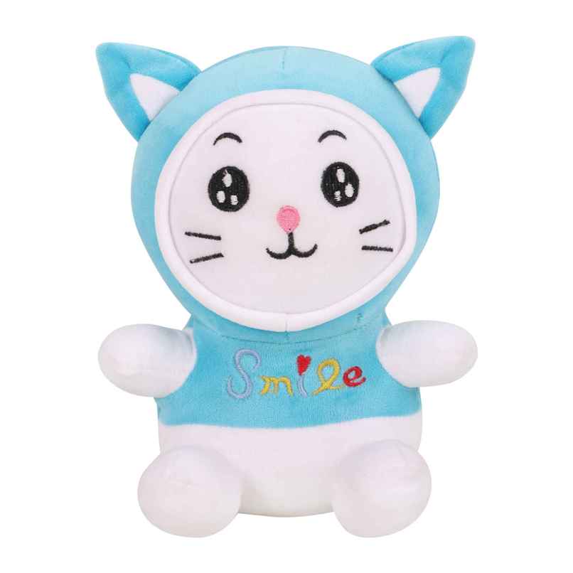 DearJoy Small Cat with a Hoodie | Blue - 22 cm DearJoy Small Cat with a Hoodie | Blue - 22 cm
