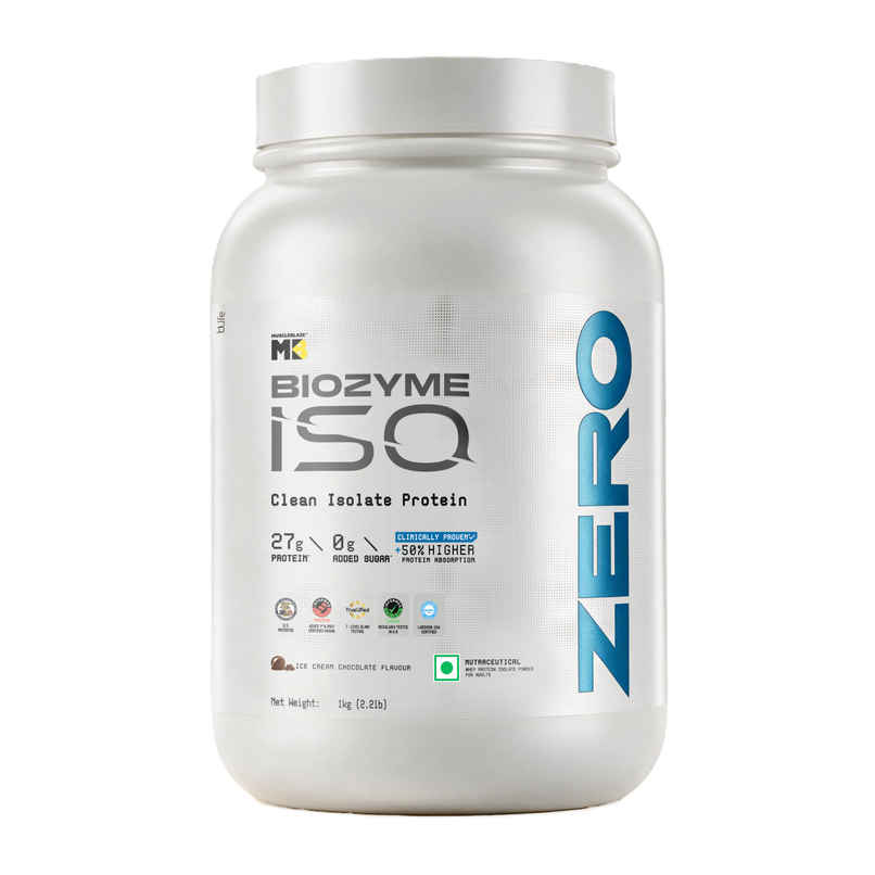 MuscleBlaze Biozyme Iso Zero Low Carb Whey Protein Isolate Ice Cream Chocolate