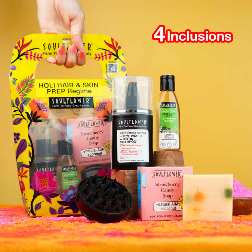 Soulflower Hair and Skin Care Kit Stronger Roots Glowing Skin Natural Nourishing Combo Soulflower Hair and Skin Care Kit Stronger Roots Glowing Skin Natural Nourishing Combo