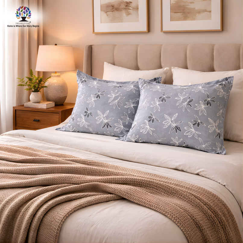 Dream Living Cotton Pillow Cover Set | Grey - 19 x 28 in Dream Living Cotton Pillow Cover Set | Grey - 19 x 28 in