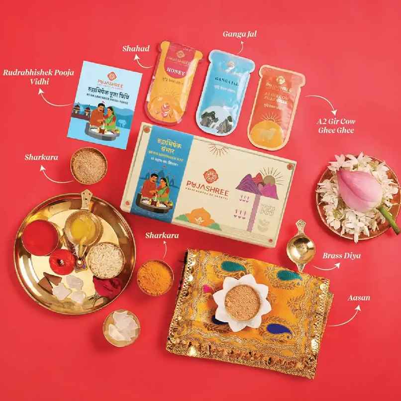 Rudrabhishek Puja Kit for Shiv Abhishek | Complete Puja Essentials | Pujashree Rudrabhishek Puja Kit for Shiv Abhishek | Complete Puja Essentials | Pujashree