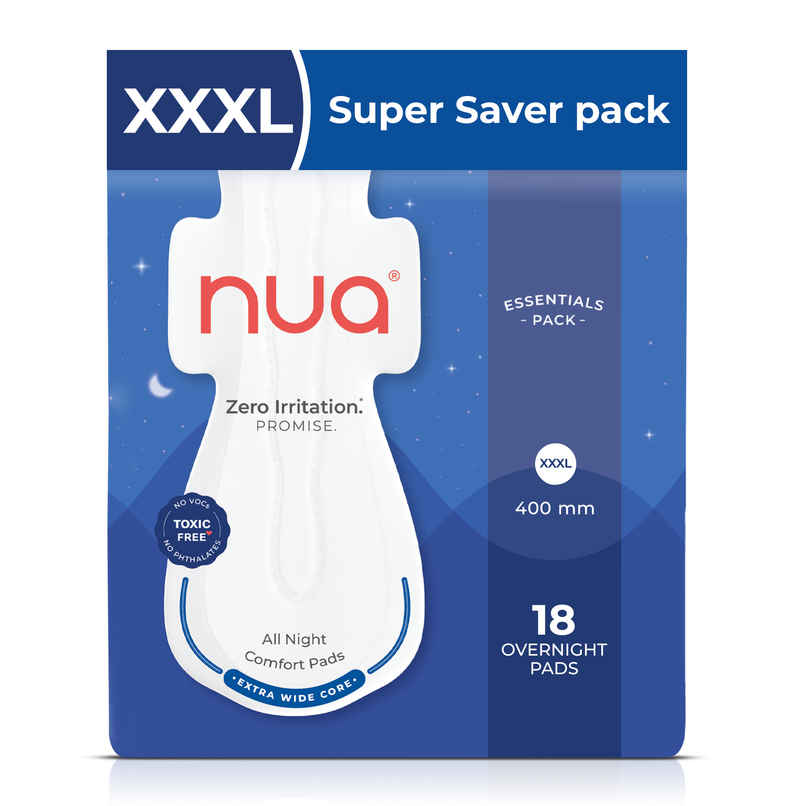 Nua All Night Comfort Sanitary Pads | Super Saver Pack Nua All Night Comfort Sanitary Pads | Super Saver Pack