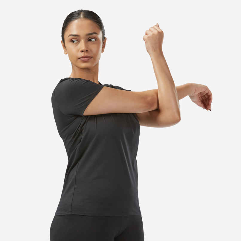 Decathlon Nyamba Women's Fitness T-shirt | Black | S Decathlon Nyamba Women's Fitness T-shirt | Black | S