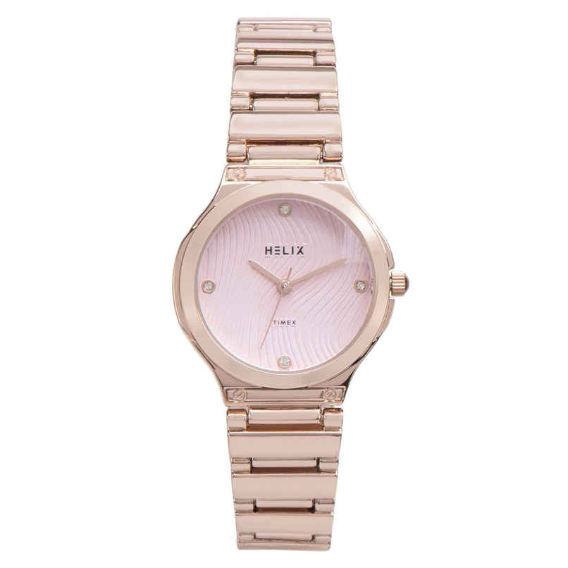 HELIX By Timex Round Dial Analog Women Watch | TW066HL01T | Pink HELIX By Timex Round Dial Analog Women Watch | TW066HL01T | Pink