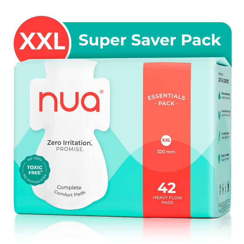 Nua Complete Comfort Sanitary Pads for Heavy Flow | XL+