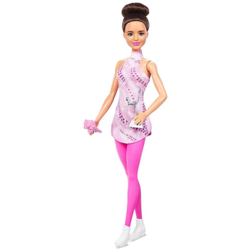 Barbie Fashion Doll | Brunette | Pink Skate Outfit | Ice Skates & Trophy Barbie Fashion Doll | Brunette | Pink Skate Outfit | Ice Skates & Trophy