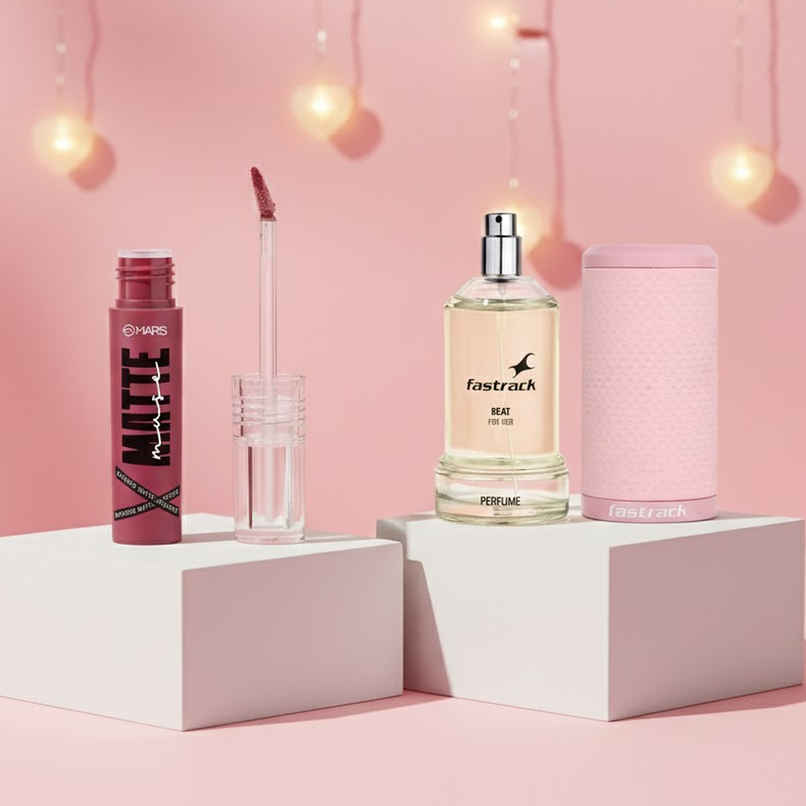 Fastrack Perfume Women Beat (100ml) & Mars Cosmetics Matte Muse Mousse Lipstick (3ml) Combo