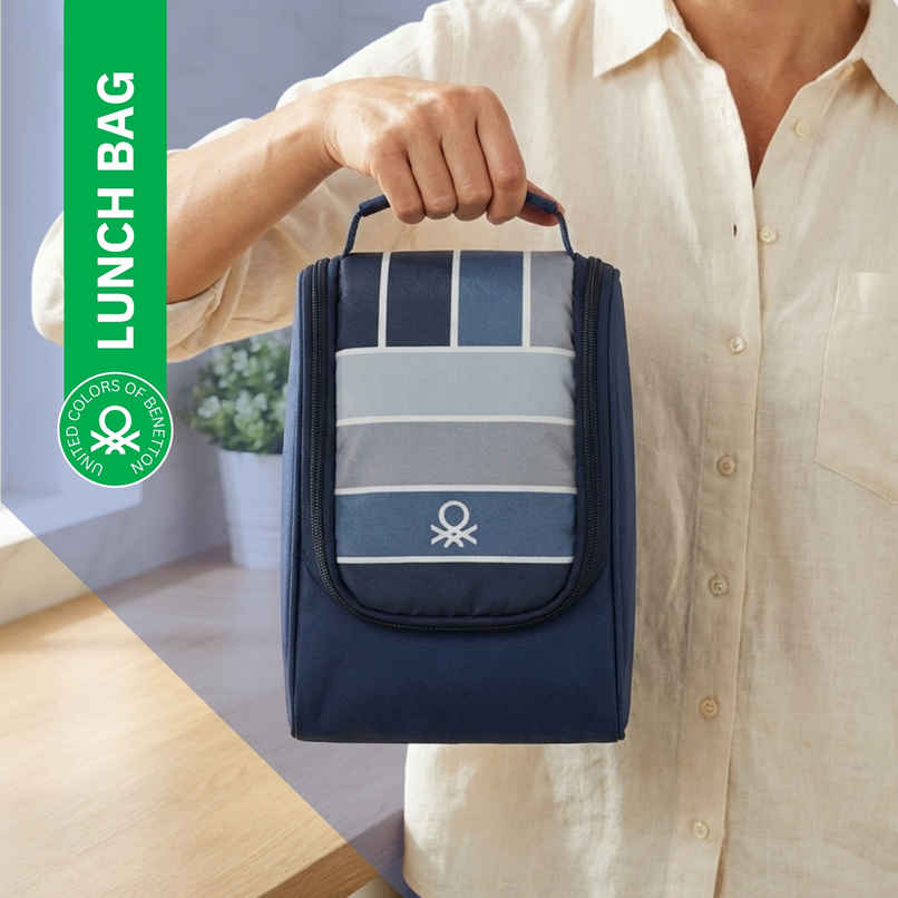 United Colors of Benetton Lunch Bag | Digital Print | Navy Blue